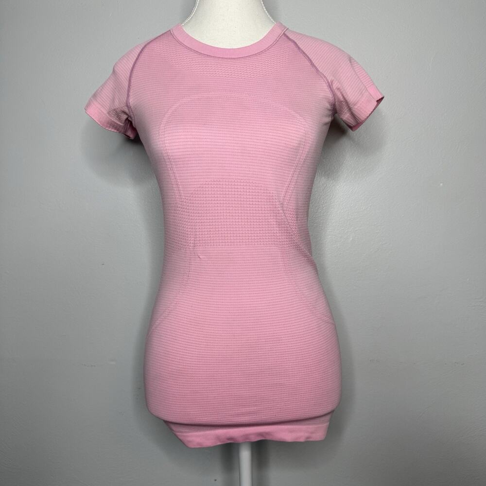 Lululemon Swiftly Tech SS Miami Pink Womens Size 4 Seamless Athletic Top
